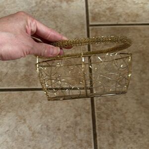Vintage Gold Storage Basket